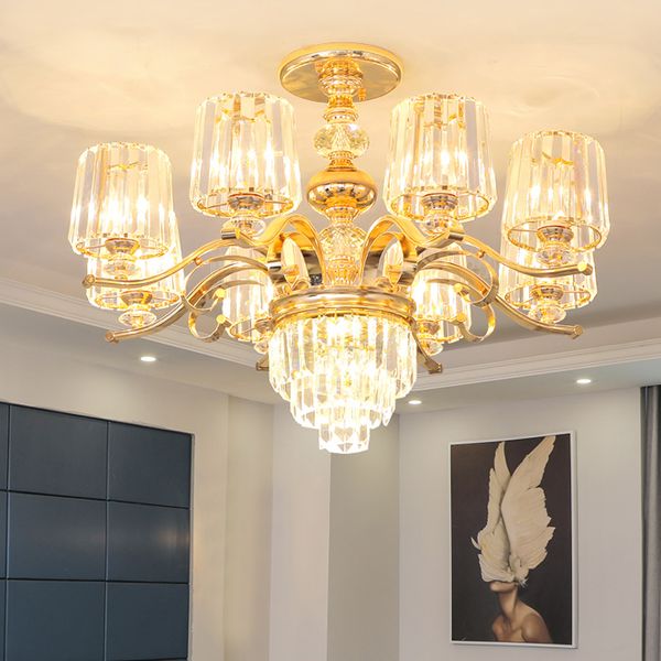

european luxurious crystal chandelier lighting gold chandeliers lights led hanging lamp for living room bedroom dinning room restaurant