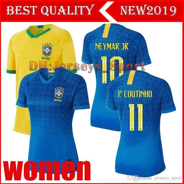 

2019 brazil world cup brasil jersey female marcelo girl lady g.jesus p.coutinho firmino home soccer football jersey shirts 19 20 woman, Black;yellow
