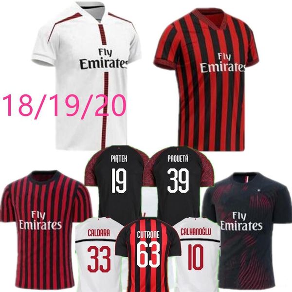 

19 20 AC milan soccer jersey 2019 2020 football shirt HIGUAIN BAKAYOKO BORINI KESSIE CALDARA CUTRONE Camisa CALHANOGLU uniforms kit patch 7