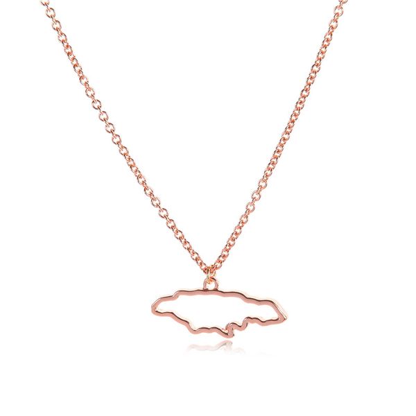 

5pcs outline hollow north america caribbean jamaica map pendant necklace country state geography africa island city hometown friend woman mo, Silver