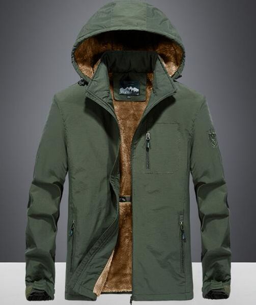 

autumn winter coat men's clothing autumn models plus velvet thickening youth handsome windbreaker sports warm jacket outerwear coats, Black