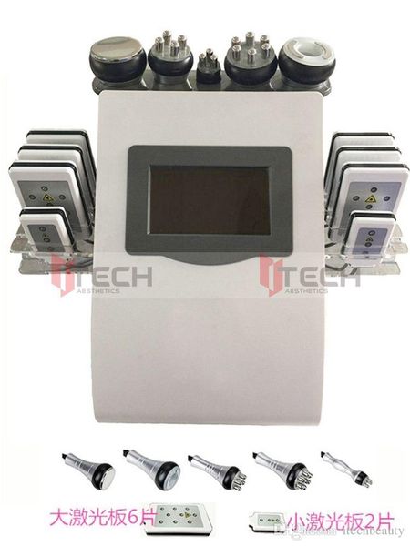

8pcs lipo laser pad rf radio frequency slimming ultrasonic liposuction cavitation weight loss machine fat reduce cellulite removal equipment, Black;white