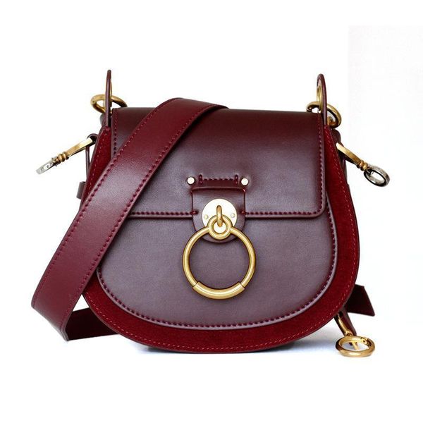 

selling designer fashion real leather saddle bag lady in autumn and winter of 2018