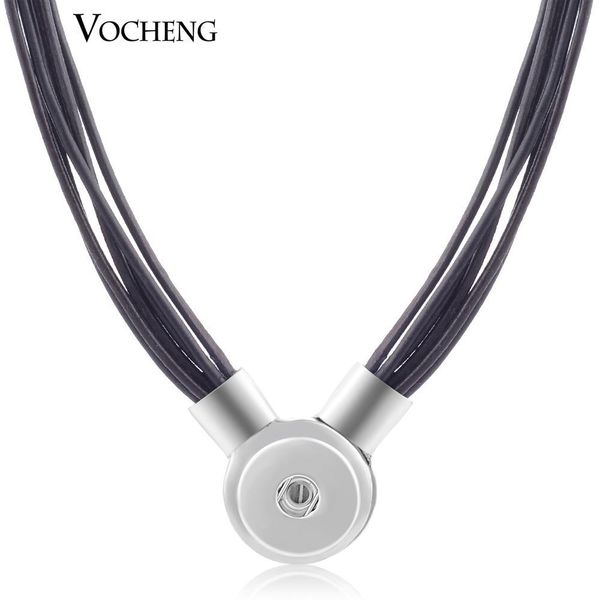 

vocheng noosa coffee leather necklace magnet pendant jewelry fit 18mm button nn-370, Silver