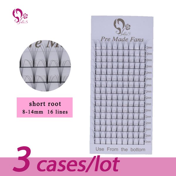 

j&s eyelashes extension 6d premade fans false lashes 16 rows c d curl 3 trys