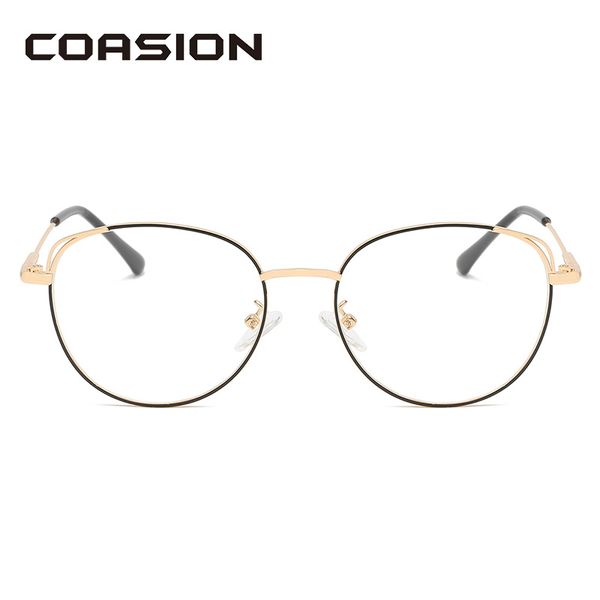 

coasion optical glasses frame anti blue light blocking glasses blue light metal frame computer for women ca1593, White;black