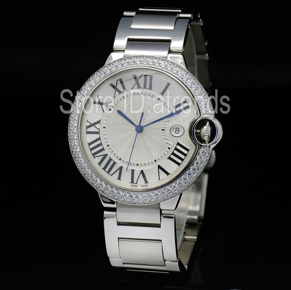 

series fashion quartz watch men women silver white rhinestone dial classic design full stainless steel casual elegant clock 5448, Slivery;brown