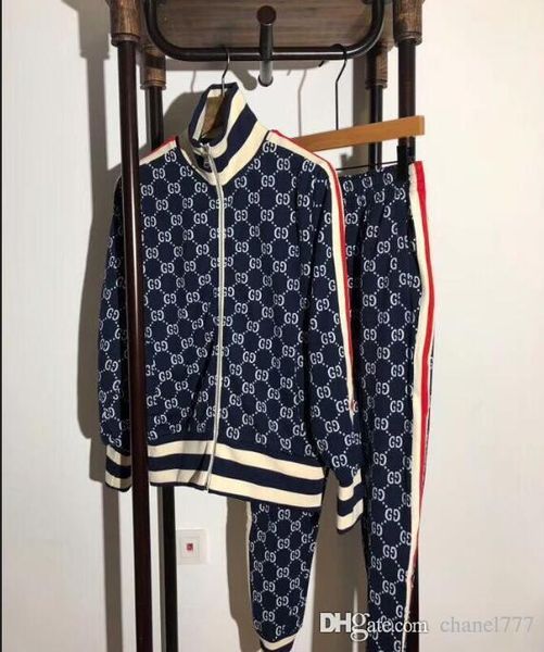 

fall new mens x0 gucci letter printing sweatsuit tracksuits ~ mens training jogging sweat track suits sportswear set tffsdd, Gray