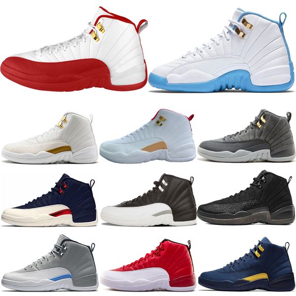 

12 12s men basketball shoes for new fashion game royal fiba french blue gym red cherry playoffs dark grey sport sneakers mens trainers