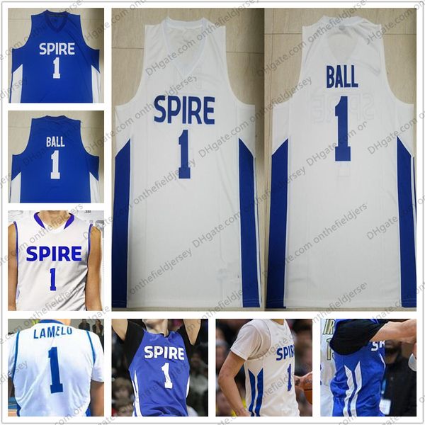 

spire institute high school #1 lamelo ball kentucky wildcats college basketball jersey stitched white royal blue mens youths womens s-4xl