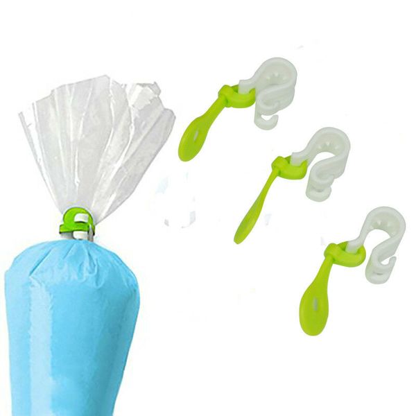 

3pcs durable cake decorating bag clips frosting piping bags reusable piping bag