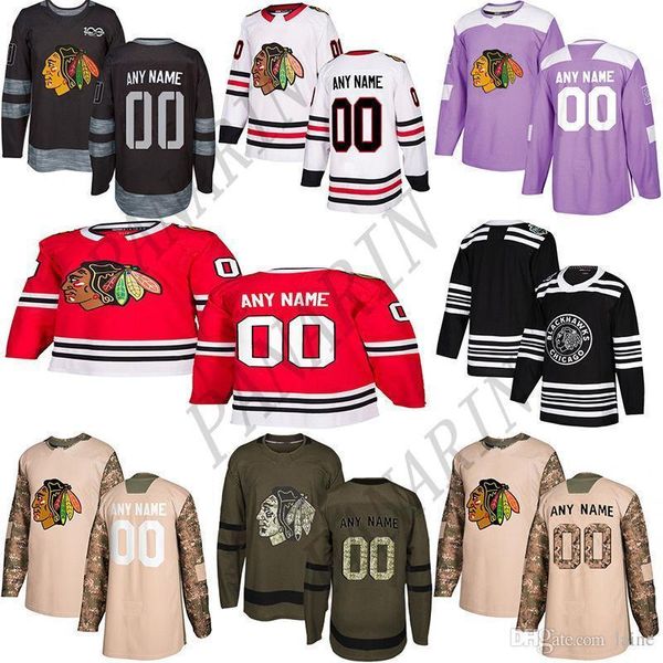 

2020 news chicago blackhawks hockey jerseys multiple styles mens custom any name any number hockey jerseys, Black;red