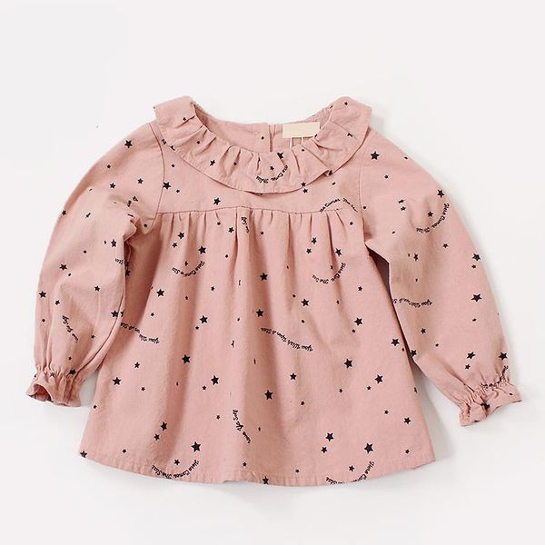 

New Girl Clothes Dresses Kids Boutique Clothes Little Star Print Round Collar Long Sleeve Dresses 100% Spring Elegant Dress multi Colors