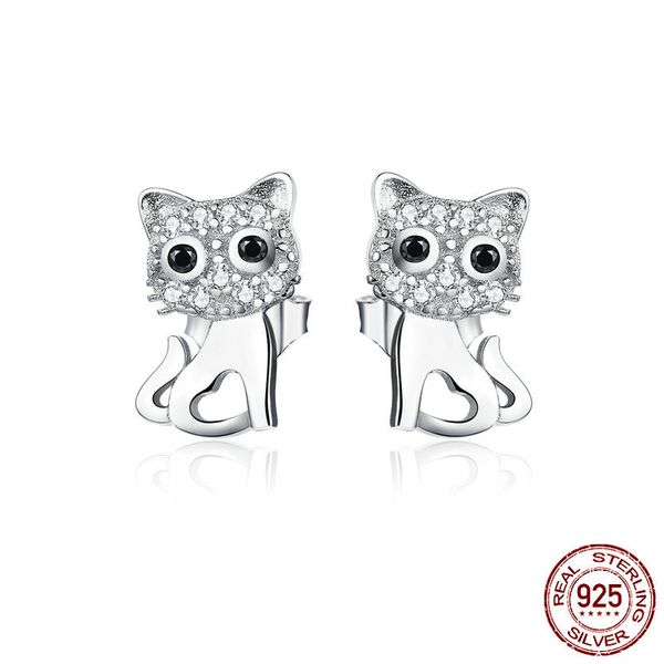 

popular pure silver lovely kitty ear shi erhuan sweet atmosphere quality earring