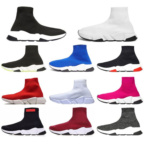 

luxury designer casual sock shoes speed trainer black red triple black fashion brand socks boots sports sneaker shoe