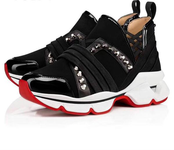 

new elastic upper rivets decorated thick-soled low-leisure sports shoes for women in europe and america in spring and summer, Black