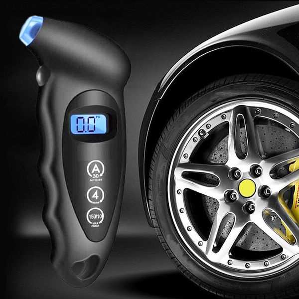 

digital tire pressure gauge meter bicycle bike car tire diagnostic tool 0-150 psi backlight lcd air pressure gauge tester