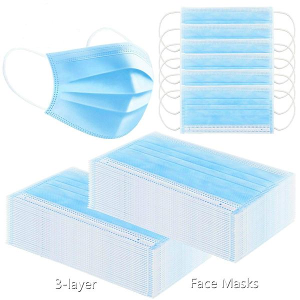 

Disposable Face Masks with Elastic Ear Loop 3 Ply Breathable and Comfortable PM2.5 Blocking Dust Air Pollution Protection Pack B040