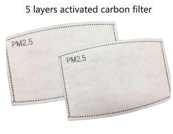 

5 layers activated carbon filter n95 pm2.5 anti haze mouth masks replaceable filters for activate carbon face mask filters