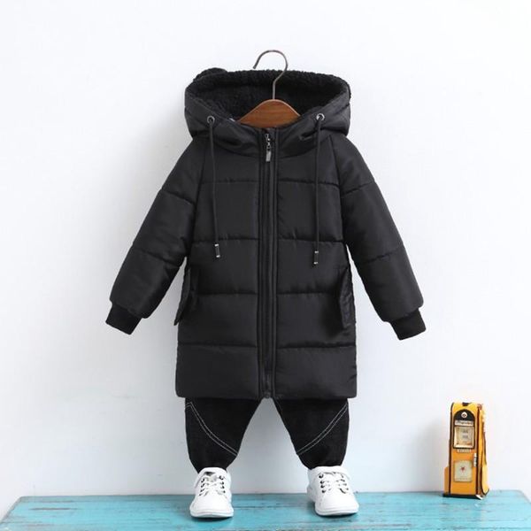 

children's winter jacket boys kids outerwear coat hooded long warm thick boys parkas coats child skiing coat for adolescents, Blue;gray