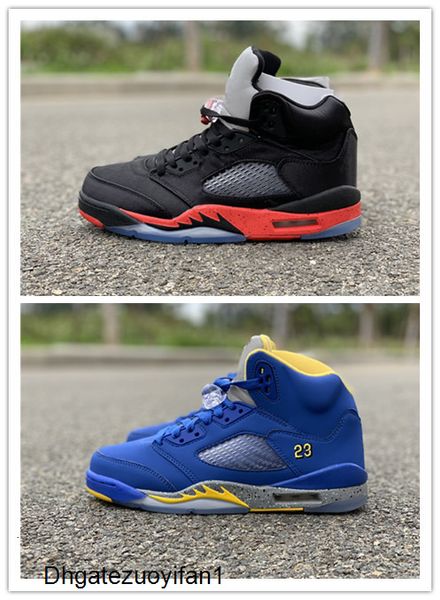 

новые 5 v атласной синей черных красных мужчин баскетбол обувь спортивных кроссовок тренажеры на открытом воздух с размером коробки высшего