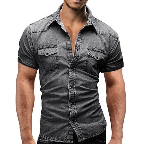 

men's shirts fashion slim fit short sleeve formal shirts man casual summer clothing male dropship, White;black