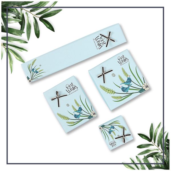 

[ddisplay]ins style wheat green jewelry box glamour ring boxes monthly earring small jewelry display blue bird necklace package box, Black;white