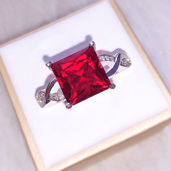 

натуральный красный обручальное кольцо кольцо серебро аксессуары женщина, Silver