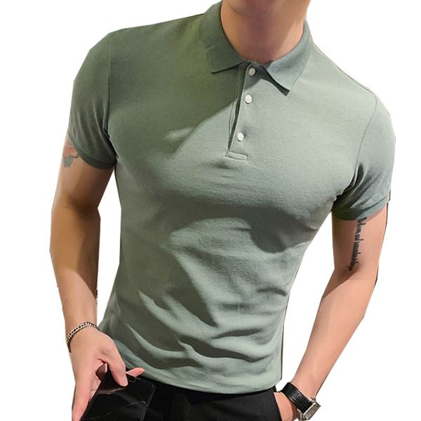 

2020new slim fit shirt men short sleeve casual breathable streetwear fashion men shirt knitting, White;black