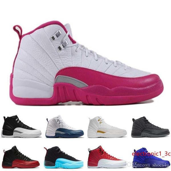 

with box]mens basketball shoes wool gamma blue new 12 sports boots athletic shoe colorway dark grey metallic silver-black sneaker