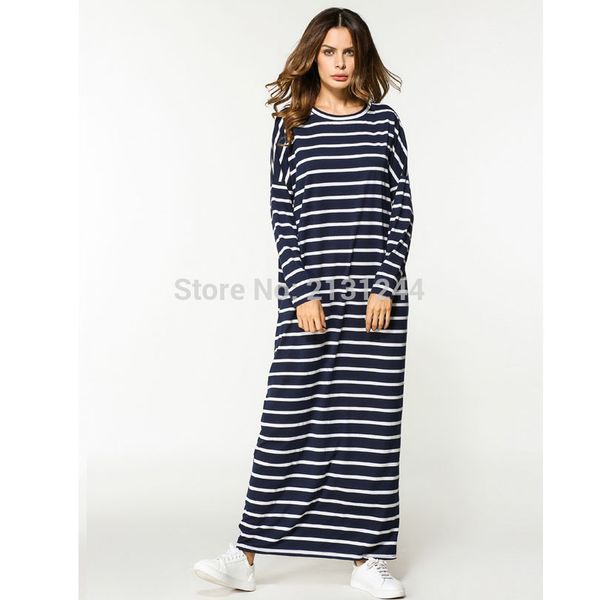 

casual maxi dress stripe cotton middle east abaya shirt loose style muslim robe moroccan burka kimono kaftan islamic arab dubai, Red