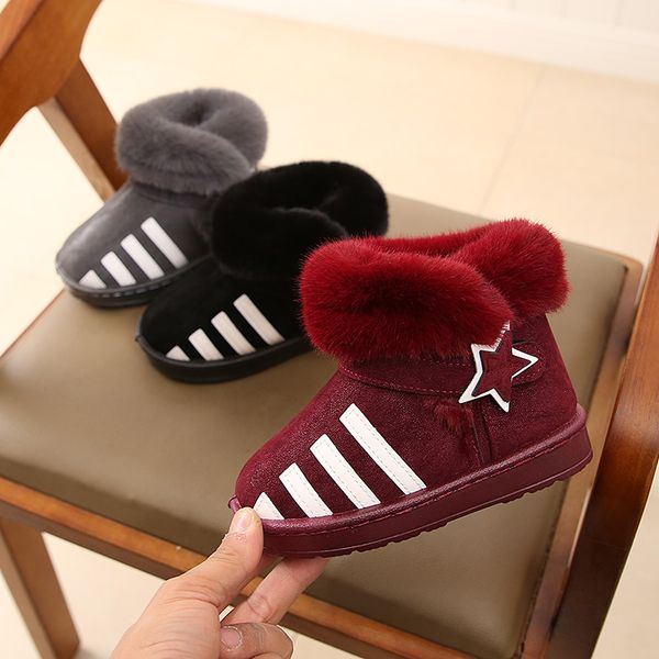 

new winter children snow boots non-slip rubber soft soled female and male child warm snow boots baby boys girls warm short