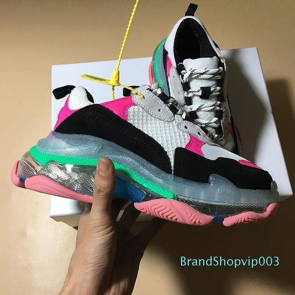 

2019 high luxury тройной проектировщик низкий старый папа sneaker сочетание подошвы ботинок женщин людей способа вскользь ботинки размер, Black