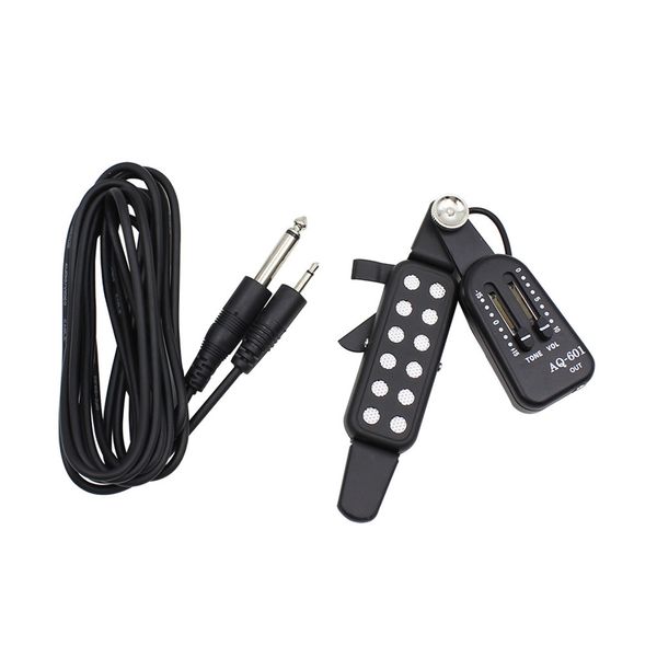 

черный 12 отверстий металлический pickup усилитель ж / тюнер кабеля акустической гитары частей