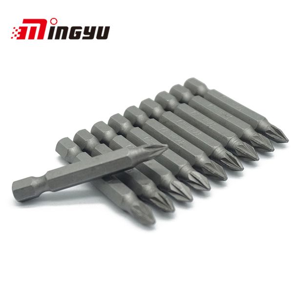 

10pc 50mm electric screwdriver bit set household hand tools pozidriv pz1 1/4" 6.35mm hex shank anti slip screwdrivers kit
