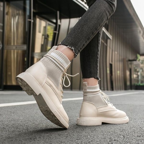 

wdhkun lace-up boots pointed autumn and winter women's shoes 2019 fashion patent leather ankle boots women's thick high hee, Black