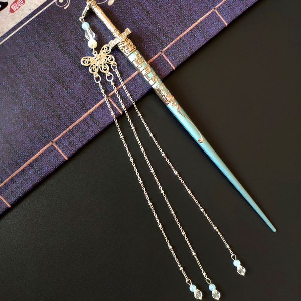 

cosmile grandmaster the untamed xiaozhan wangyibo cosplay hairpins hair pins with gift box for girl women, Slivery;white