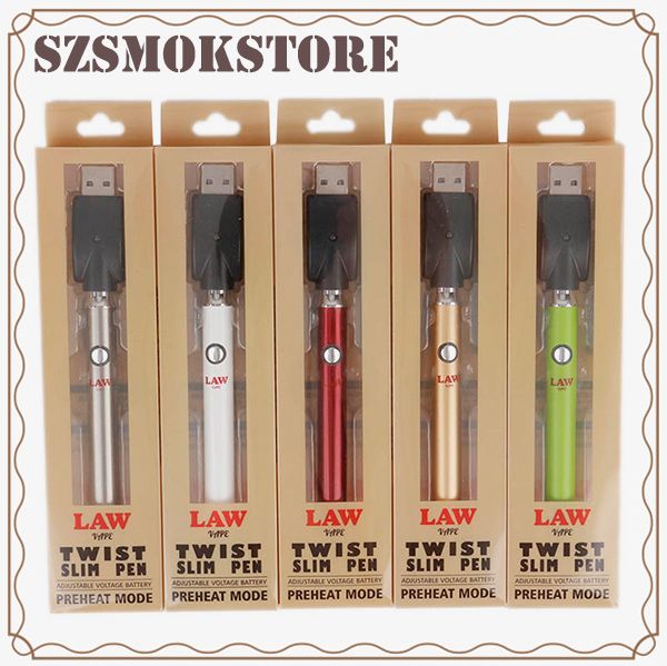 

Vertex Law Preheat VV Аккумулятор Bottom Twist 350 мАч Vape Pen с переменным напряжением Зарядное устройство USB Комплект батарей для 510 резьбовых картриджей 0266280