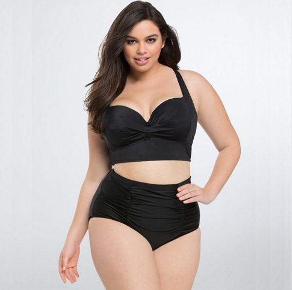 

russian higher size fat women's high waist bikini swimsuit bikini large size swimsuit, White;black
