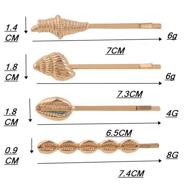 Mode Luxus Designer Haarnadeln Sea Shell Shaped Stick Haarnadeln für Frauen Mädchen Europäischen USA Heißer Verkauf Haar Zubehör