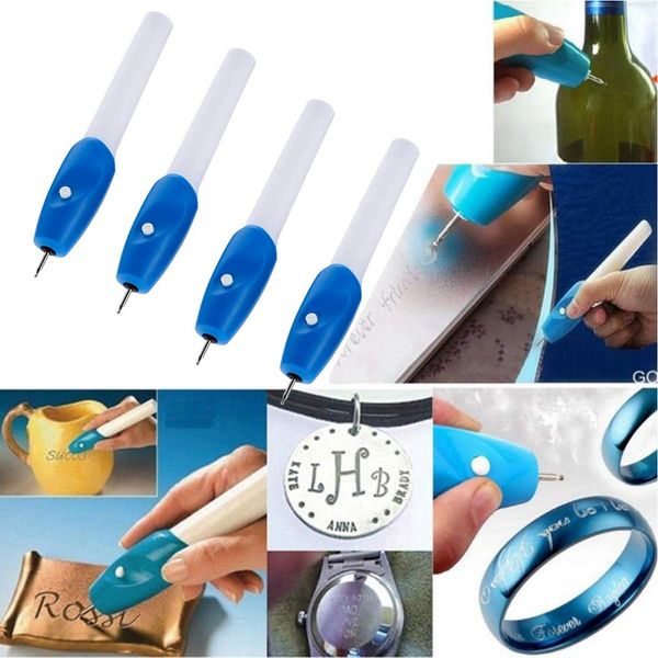 

4-pack cordless electric engraving pen carve tool with tips for diy jewelry metal wood ceramic glass