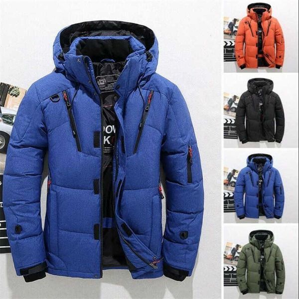 

down hooded climbing oversize men's warm jacket snow duck winter ski coat, Black
