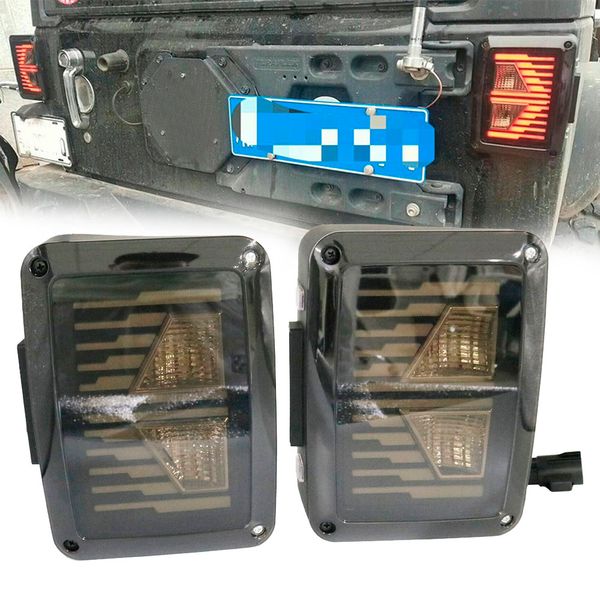 

2x upgraded eu/us version led tail lights smoked for 07-17 wrangler reverse light turn signal lamp running lights