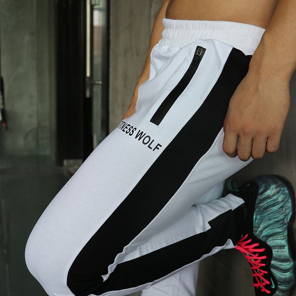 

spring casual pants slim-fit solid color zipper pants outdoor fitness sports pants men a generation of fat