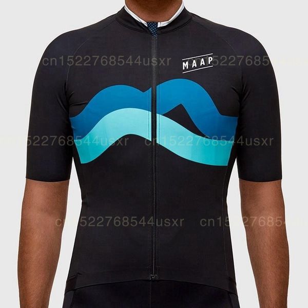 

2020 retro maap cycling jersey wave pattern jersey bicycle riding clothing print cycle wear short sleeve men quick dry rc shirt, Black;red