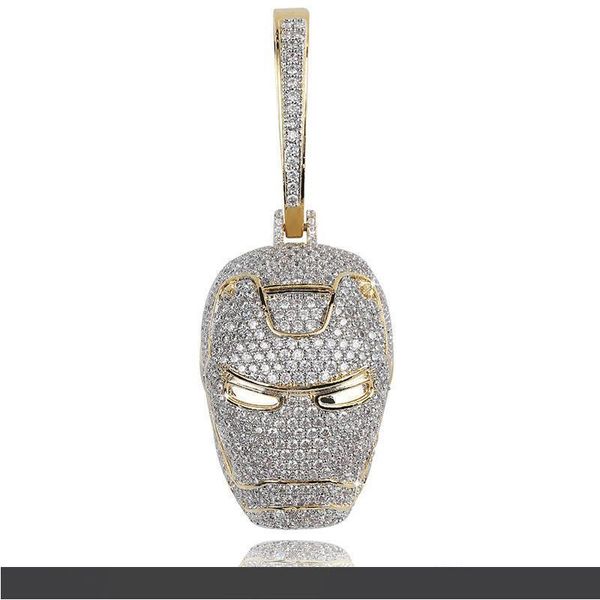 

18k позолоченный 3d soild черный железный человек кулон ожерелье мстители любят тебя три тысячи раз, Silver