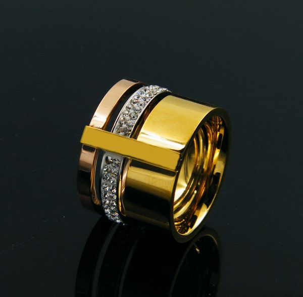 

2019 моды кристалл циркона титана из нержавеющей стали Кольца Женщины Мужчины Wedding