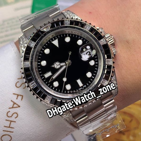 

new 40mm date sub 116610ln-97200 116610 black dial automatic mens watch black diamond bezel sapphire stainless steel bracelet watches 5color, Slivery;brown
