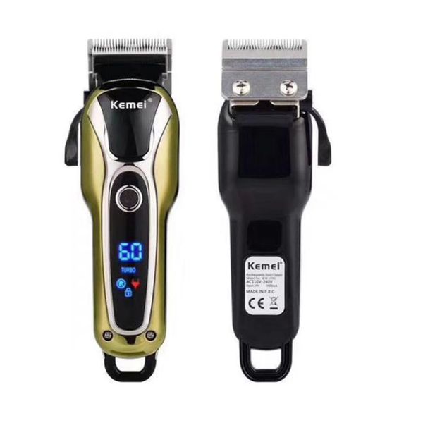

kemei hair trimmer cordless electric trimmer rechargeable hair cutter machine professional lcd display hair clipper km-1990 chsls