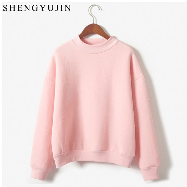 

wholesale m-xxl 2019 autumn coat winter loose fleece thick knit sweatshirt female cute women hoodies pullover 9 colors, Black